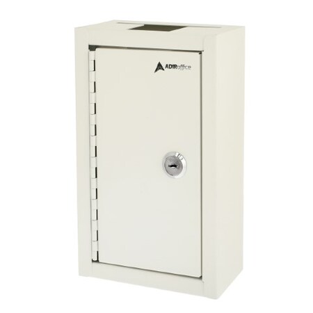 Adiroffice Large Steel Heavy-Duty Key Drop Box, PK2 ADI631-12-WHI-2pk